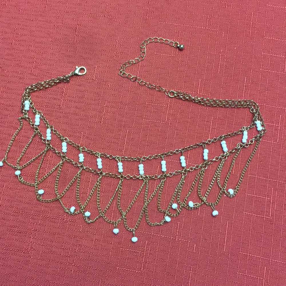 Gold and white Choker